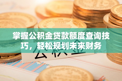 镇平掌握公积金贷款额度查询技巧，轻松规划未来财务